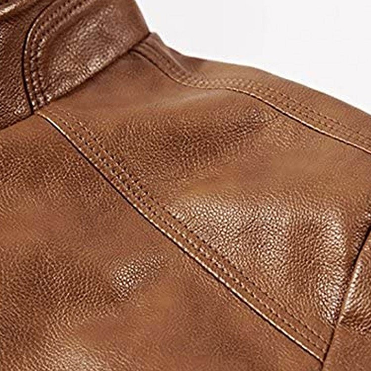 2024 Men's Casual with Pockets Long Sleeves and Zipper Closure Winter Warm Outwear Leather Jackets For Men
