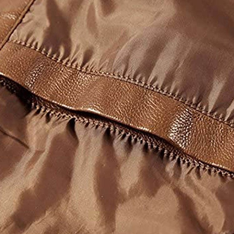 2024 Men's Casual with Pockets Long Sleeves and Zipper Closure Winter Warm Outwear Leather Jackets For Men