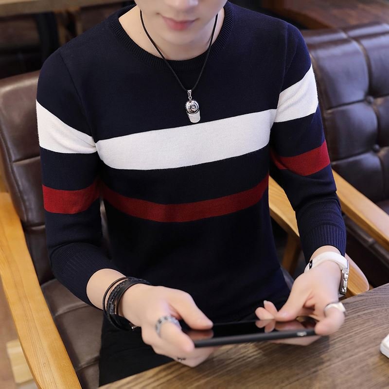 Men's Plus Size Solid Jumper Boy's O-neck Knitted Sweaters Shirts 2021 Autumn Winter