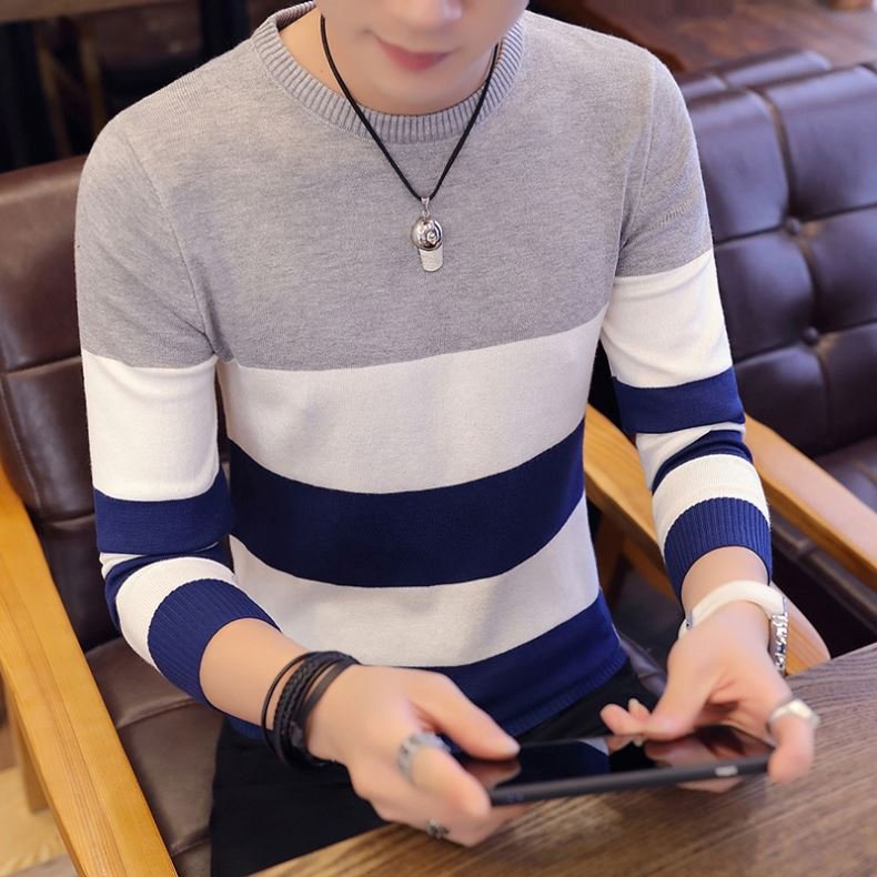 Men's Plus Size Solid Jumper Boy's O-neck Knitted Sweaters Shirts 2021 Autumn Winter