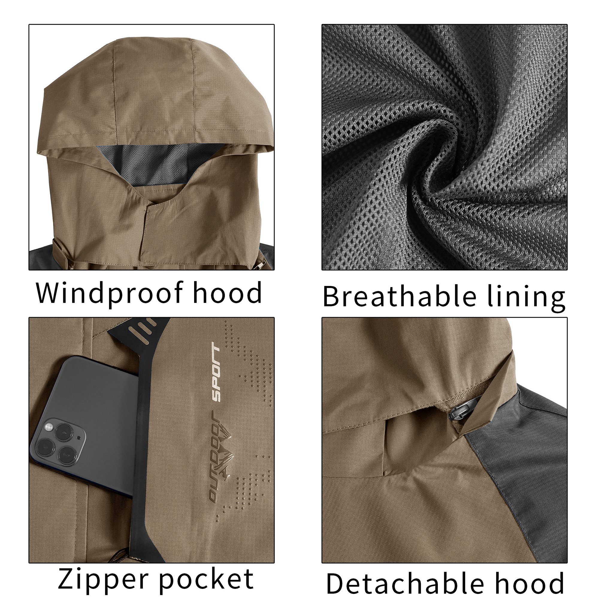 Professional Outdoor hiking Waterproof windproof mountaineering jacket men's windbreaker jacket