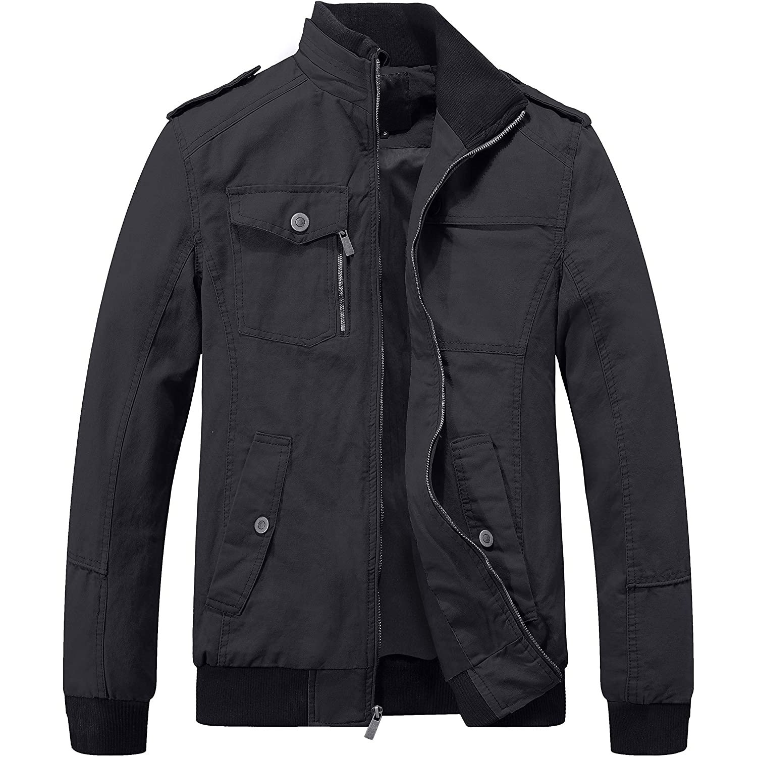 Lightweight Men's Jackets Cotton Jacket Casual Stand Collar Windbreaker Jacket