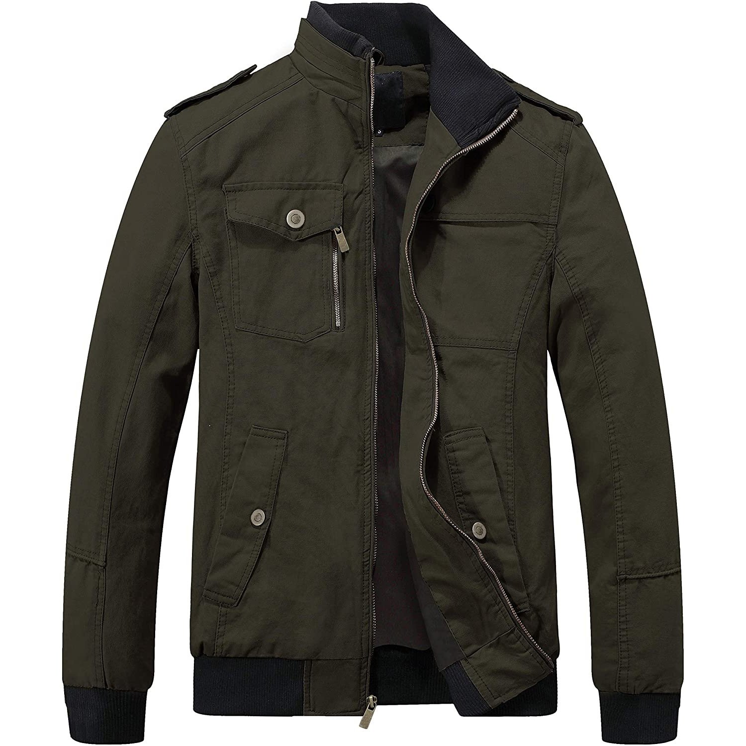 Lightweight Men's Jackets Cotton Jacket Casual Stand Collar Windbreaker Jacket