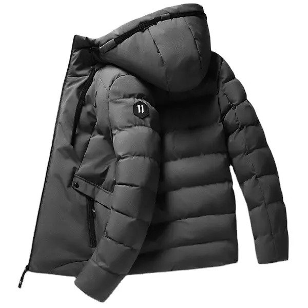 OEM Custom Men's Down Cotton Jackets Short Style Winter Hooded Coat Men Waterproof Zip Puffer Jacket