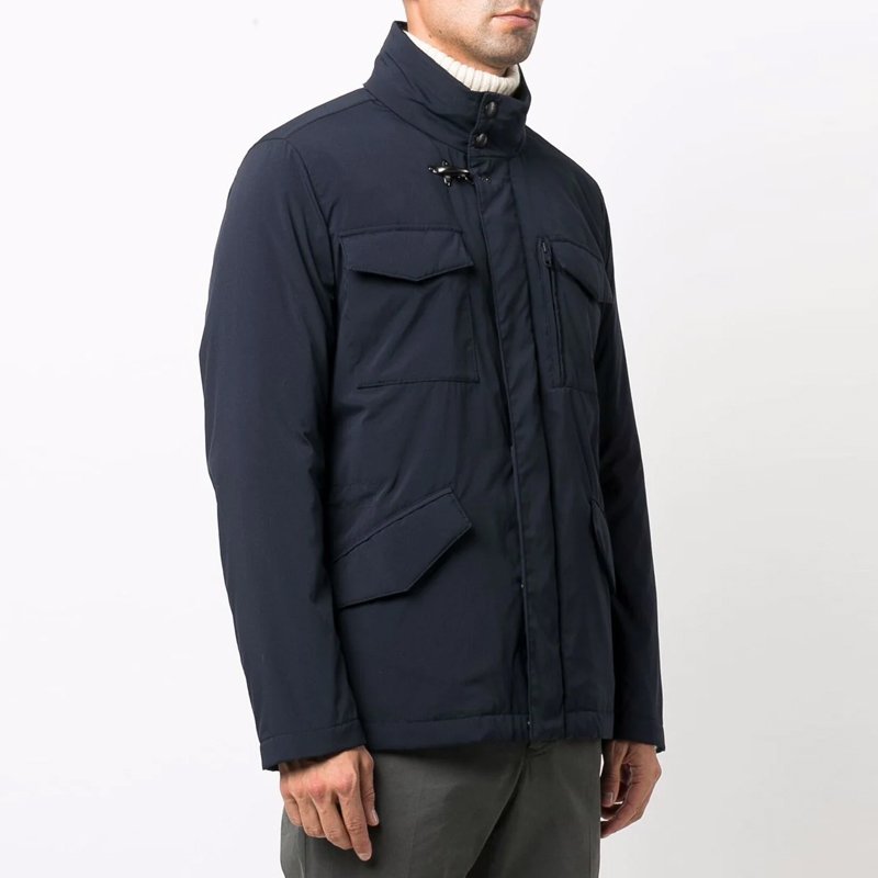 OEM customized Men's Jackets single-breasted lining jacket navy blue plus size men's jacket