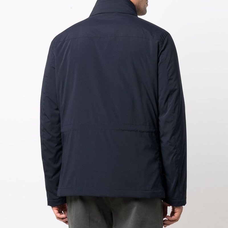 OEM customized Men's Jackets single-breasted lining jacket navy blue plus size men's jacket