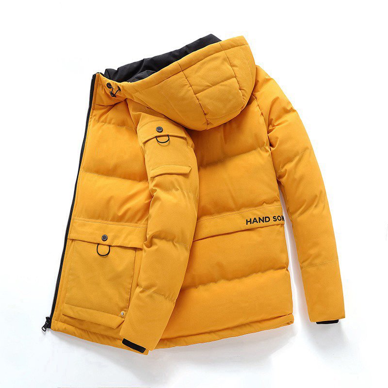 High Quality Men's Winter Bubble Quilted Jacket New Wholesale Custom Windproof Breathable Hooded Collar Thin Thickness