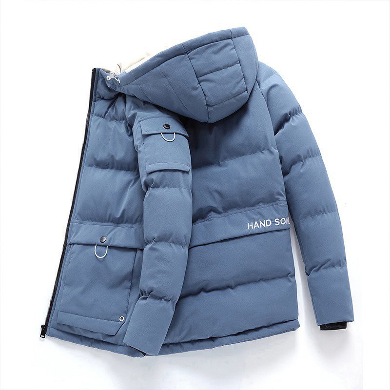 High Quality Men's Winter Bubble Quilted Jacket New Wholesale Custom Windproof Breathable Hooded Collar Thin Thickness