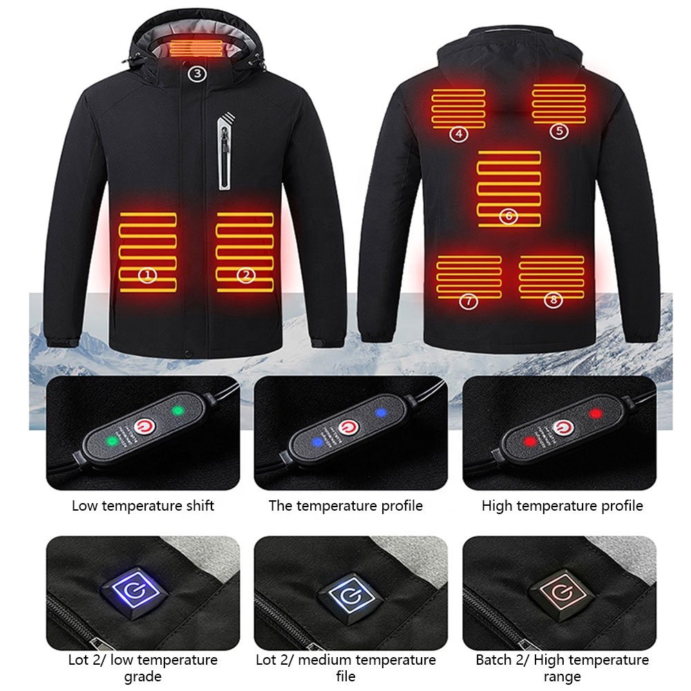 Winter Fleece Jackets Warm Men's Winter Fleece Inner Jacket Coats Thick Warm Casual Mens USB Heated Pilot Jacket