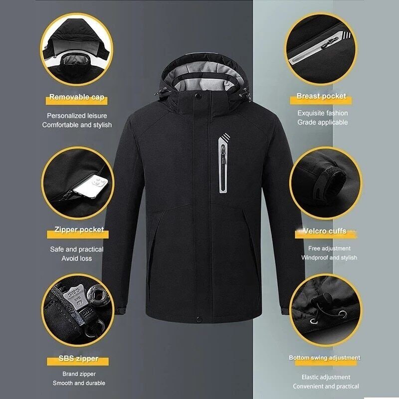 Winter Fleece Jackets Warm Men's Winter Fleece Inner Jacket Coats Thick Warm Casual Mens USB Heated Pilot Jacket