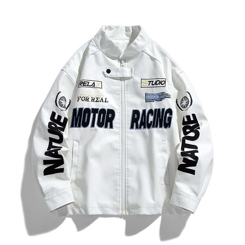 ANSZKTN Men Spring Autumn Fall Winter bomber men's women's loose motorcycle couple trend baseball PU jacket