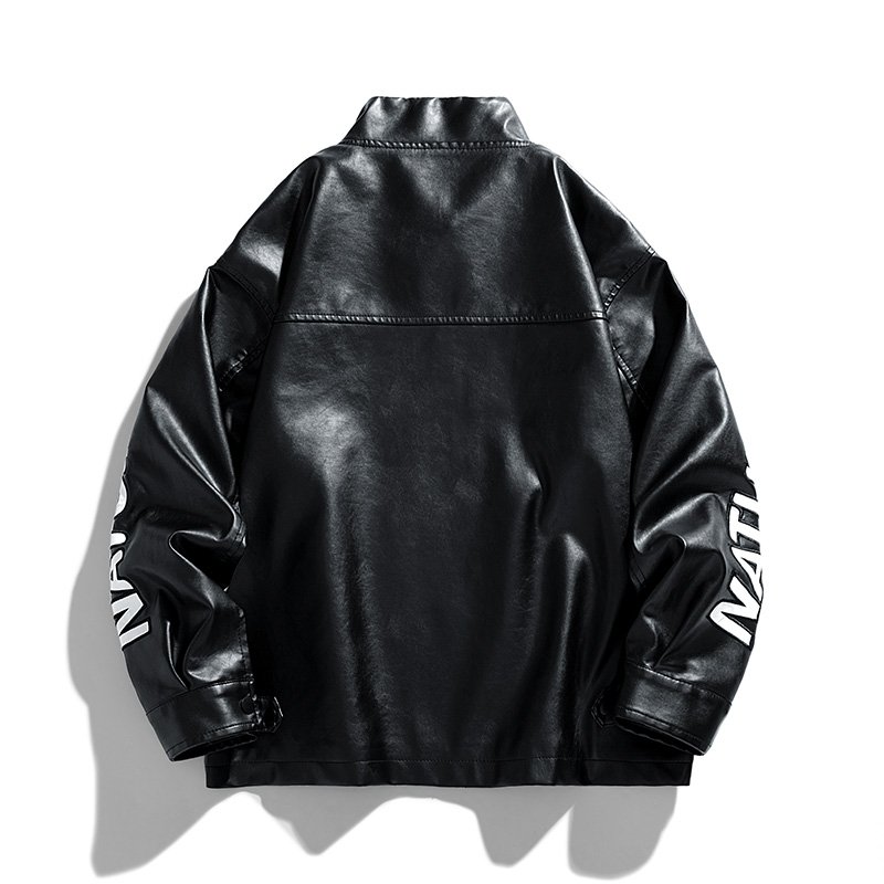 ANSZKTN Men Spring Autumn Fall Winter bomber men's women's loose motorcycle couple trend baseball PU jacket