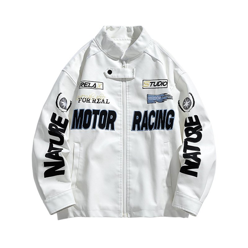ANSZKTN Men Spring Autumn Fall Winter bomber men's women's loose motorcycle couple trend baseball PU jacket