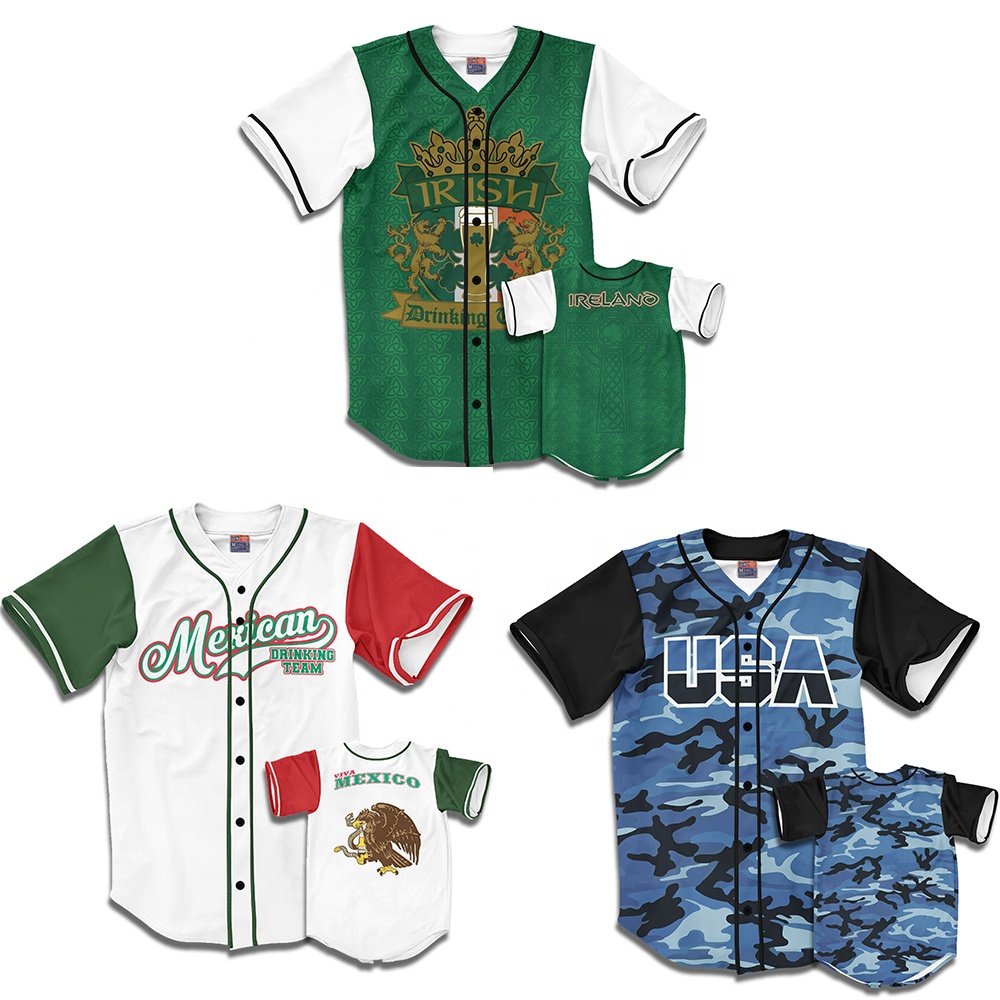 Oem mens shirts Custom printing youth baseball uniform Baseball Jersey sublimation Embroidered men's Jersey
