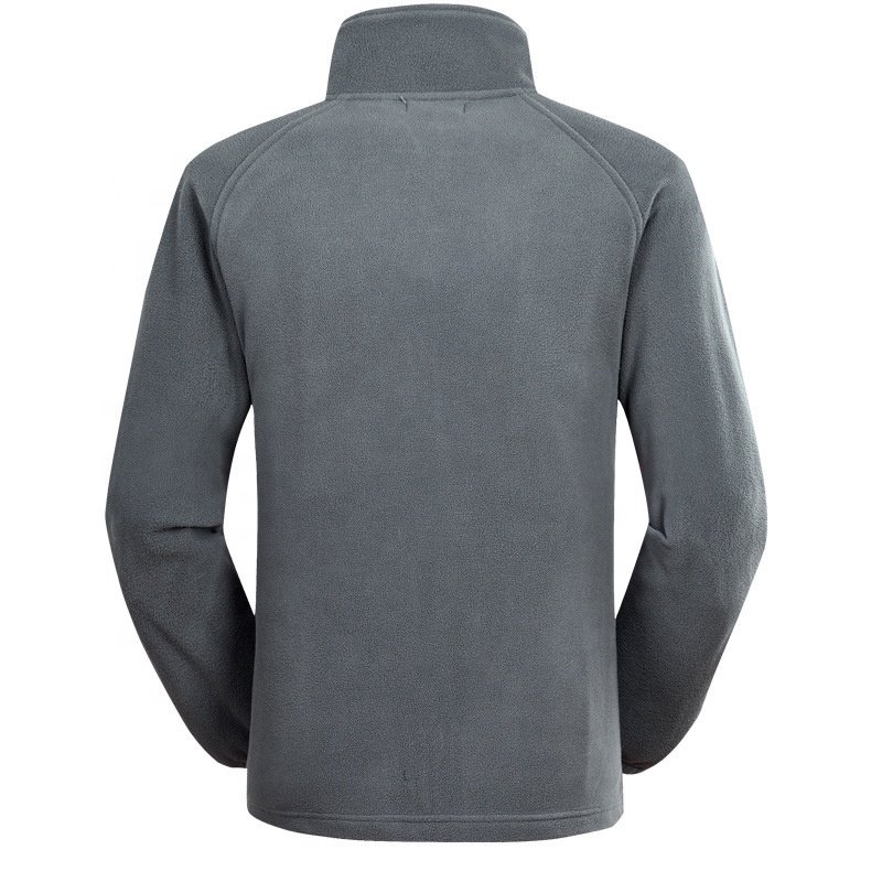 Custom Men's Polar Fleece Jacket Lightweight Full-Zip Soft Poly Fabric Thick Outdoor Recreation Coat with Zipper Pockets Logo