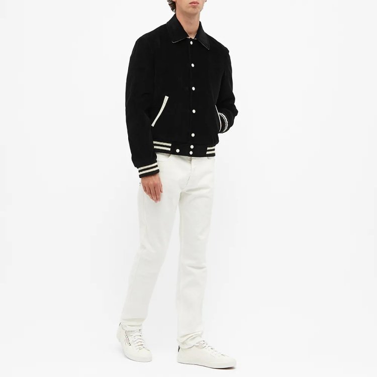 wholesale Men cotton button up sailor collar sport letterman baseball varsity Wool Cardura jacket