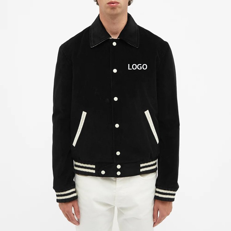 wholesale Men cotton button up sailor collar sport letterman baseball varsity Wool Cardura jacket