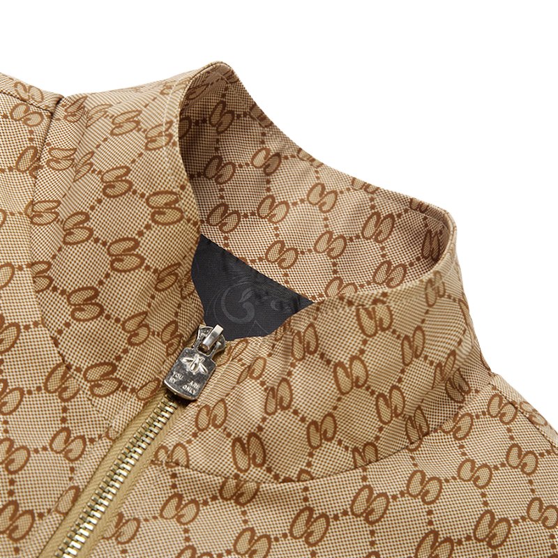 Men's Trendy Brand Baseball Coat Top Embroidered Little Bee Zipper Material Standing Collar Korean Version-for Spring Autumn