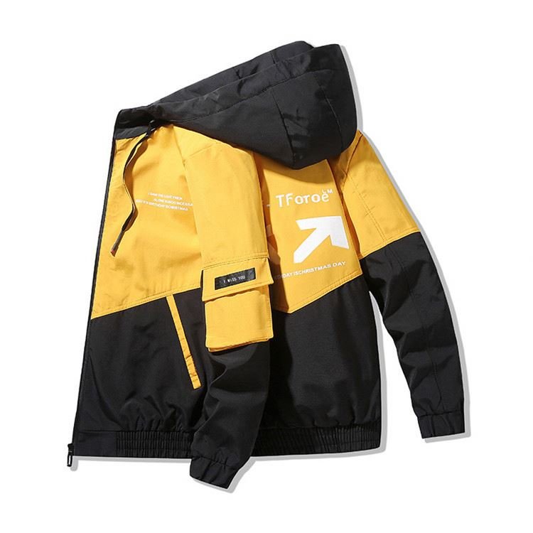 T1907 2022 Wholesale spring and autumn plus size Outdoor hood parkas coat men's hooded Outwear fashion printed jacket