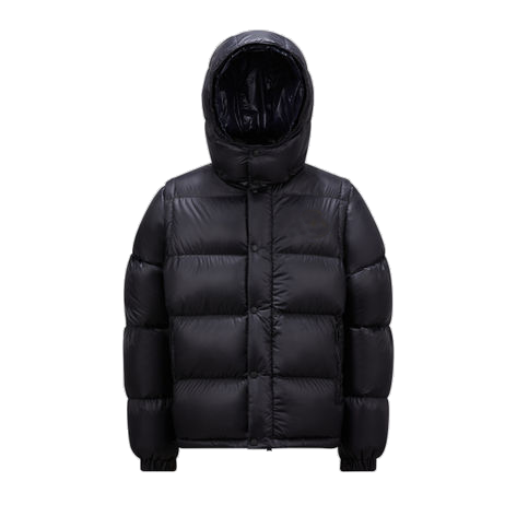 custom matte fabric men's jackets hooded thick lining jacket for men ribbed cuff detachable sleeve puffer jacket
