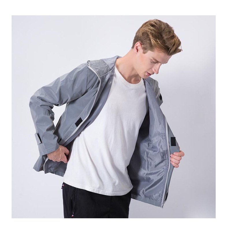 Men's Autumn Men /Women Windbreaker 3m Reflective Jacket Hooded Coats Streetwear Full Reflective Jackets