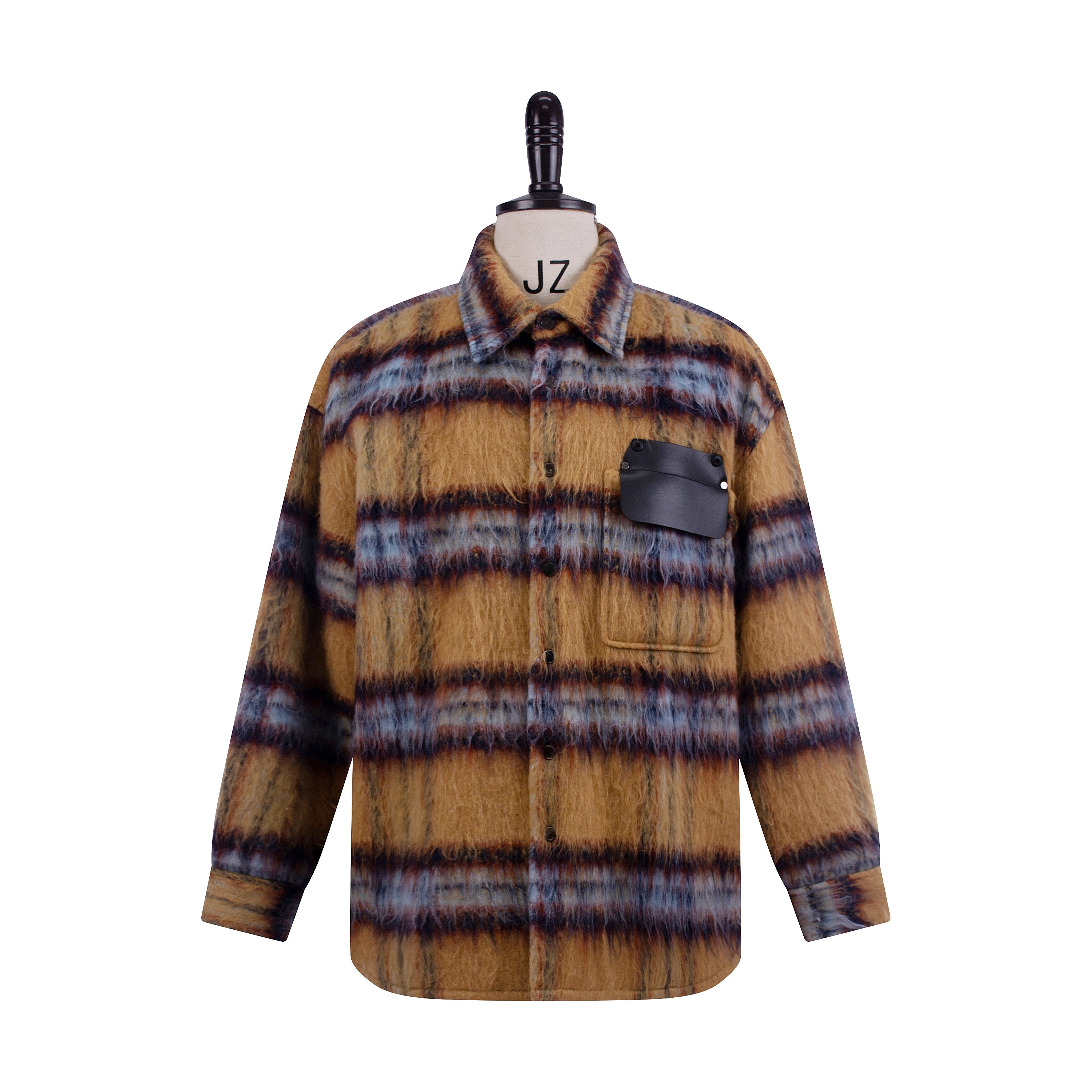 Customized New Plaid 100% Polyester Turn-down Collar Windproof Casual Fashion Men's Down Jacket For Autumn Winter