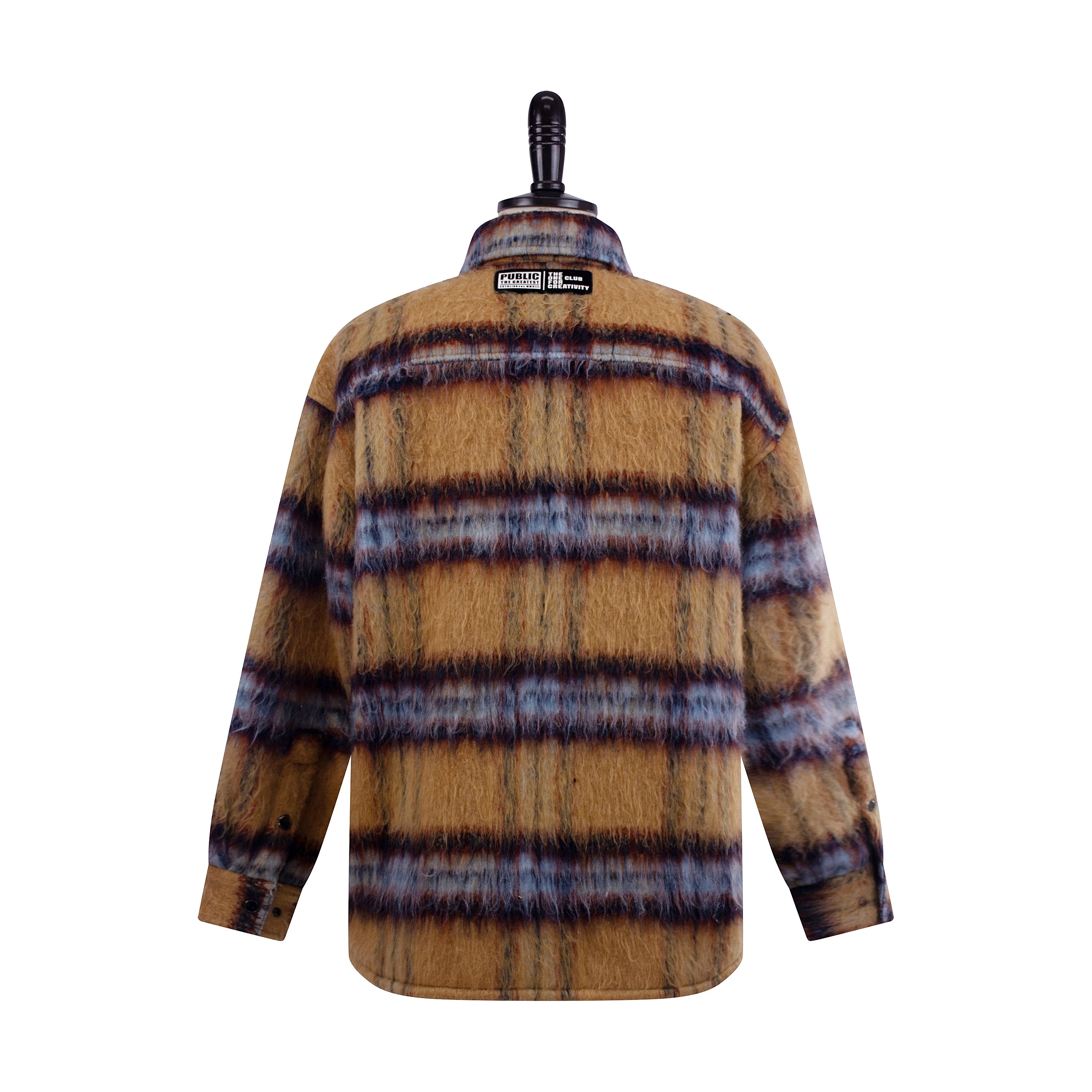 Customized New Plaid 100% Polyester Turn-down Collar Windproof Casual Fashion Men's Down Jacket For Autumn Winter