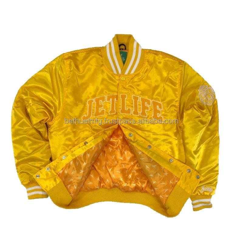 Wholesale 2024 High Quality Custom Logo Satin Blank Varsity Jackets Men Baseball Jacket For Men