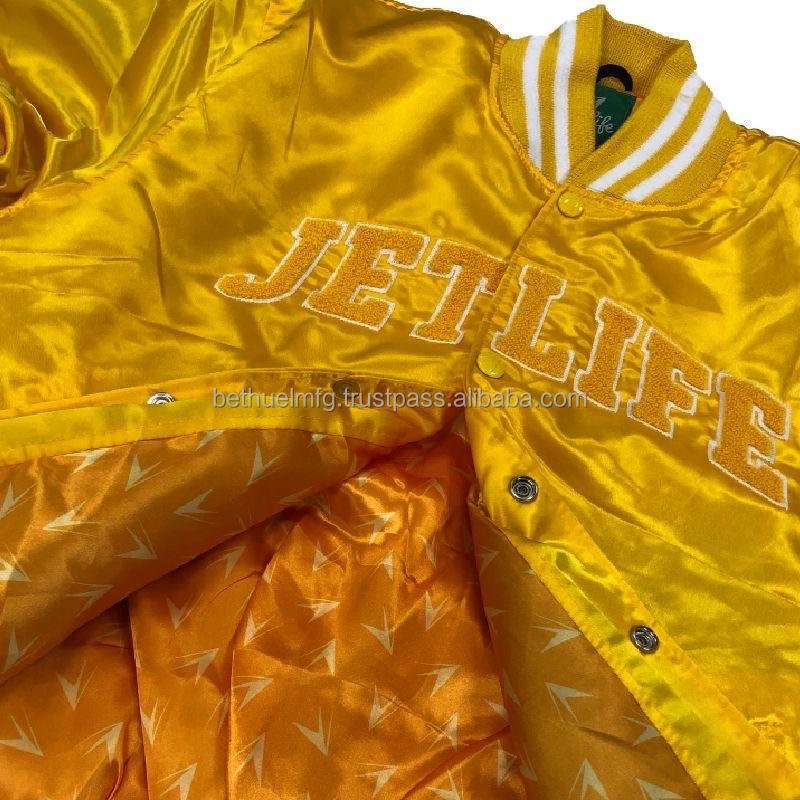 Wholesale 2024 High Quality Custom Logo Satin Blank Varsity Jackets Men Baseball Jacket For Men