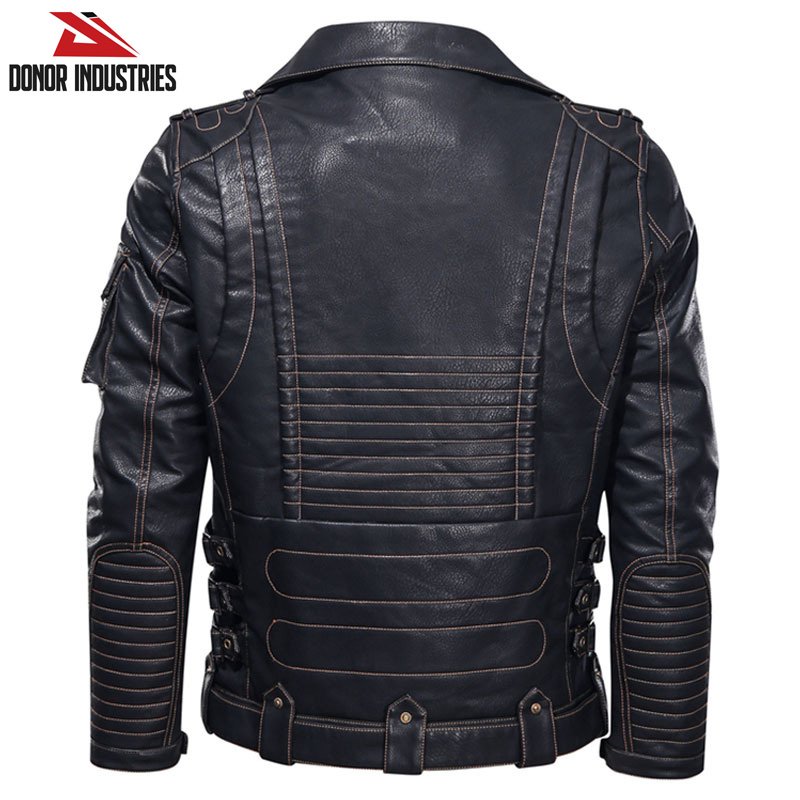 Water Resistant Cow Leather Jacket For Men, Custom Color 100% Leather Men's Jacket Custom Slim Leather Jackets