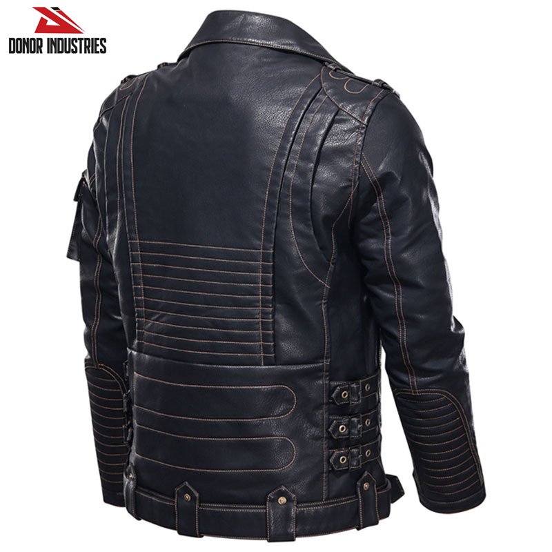 Water Resistant Cow Leather Jacket For Men, Custom Color 100% Leather Men's Jacket Custom Slim Leather Jackets