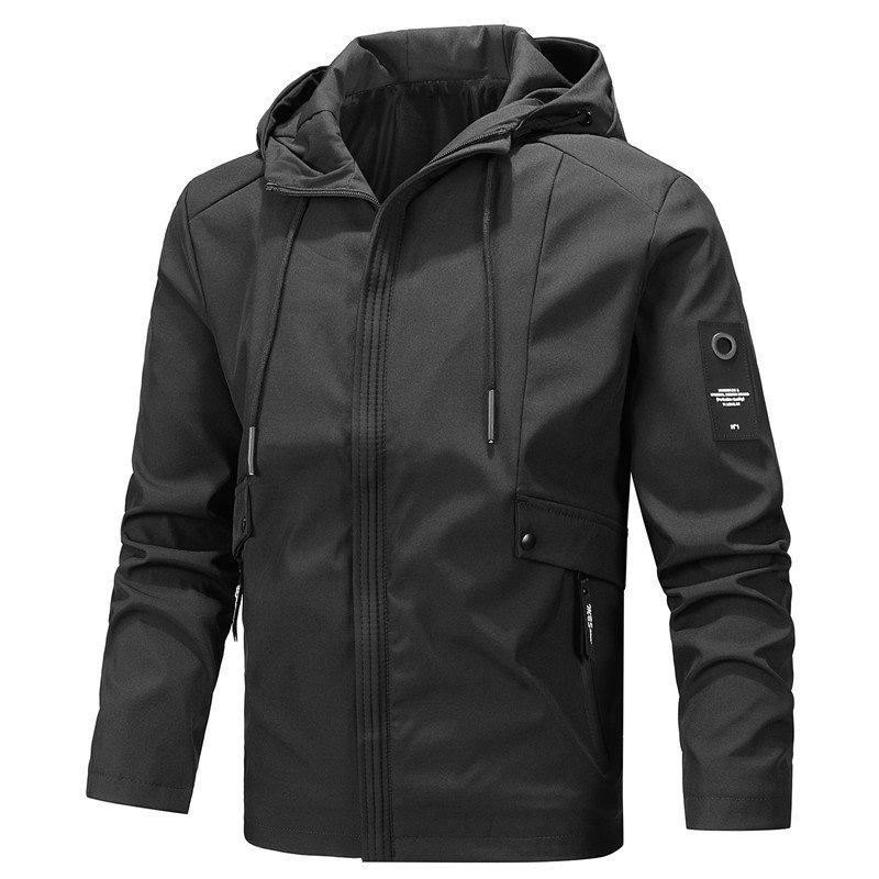 Wholesale Winter 100%Polyester Hooded Jacket Outdoor Jackets Plus Size Men's Jackets