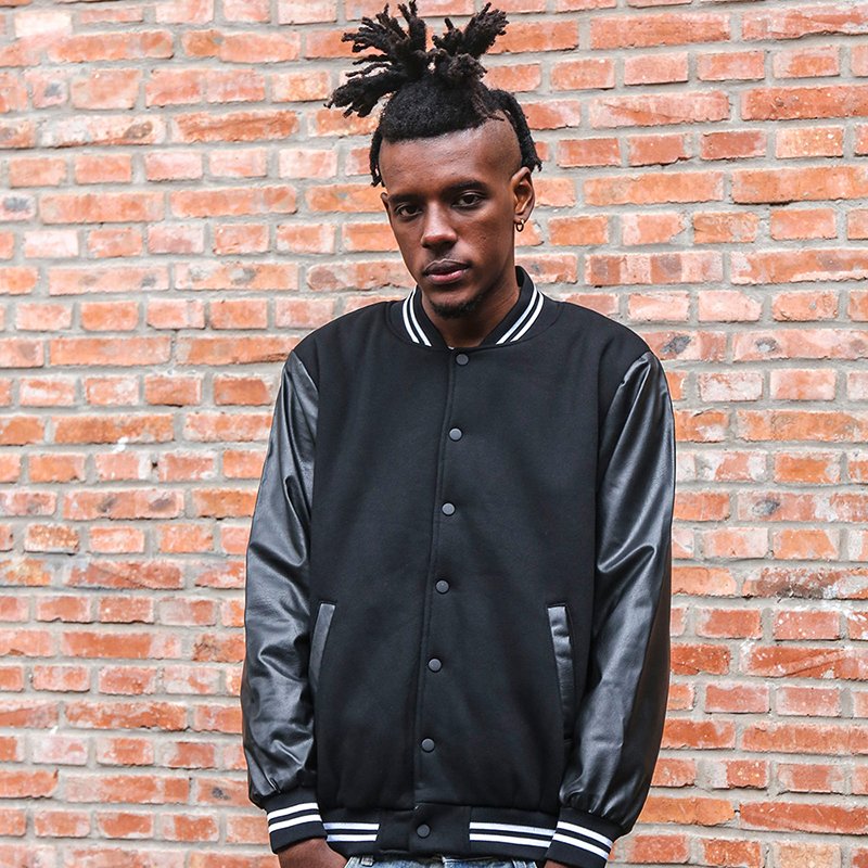 Men Baseball Jacket Plain Coats Slim Fit College Fleece Men's Jacket Coat