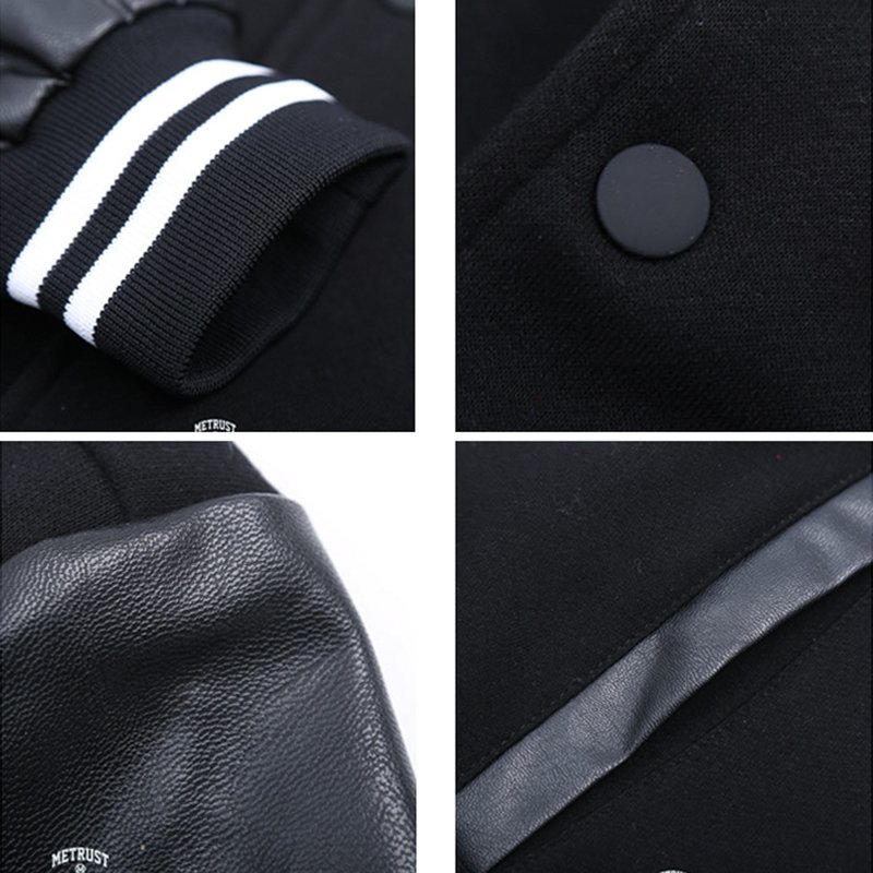 Men Baseball Jacket Plain Coats Slim Fit College Fleece Men's Jacket Coat