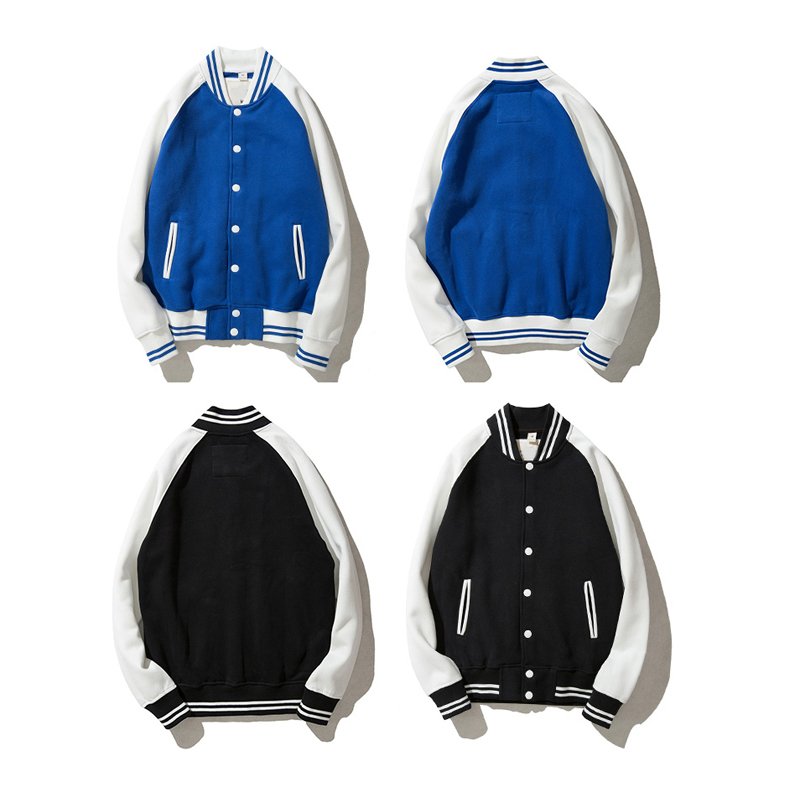 Men Baseball Jacket Plain Coats Slim Fit College Fleece Men's Jacket Coat
