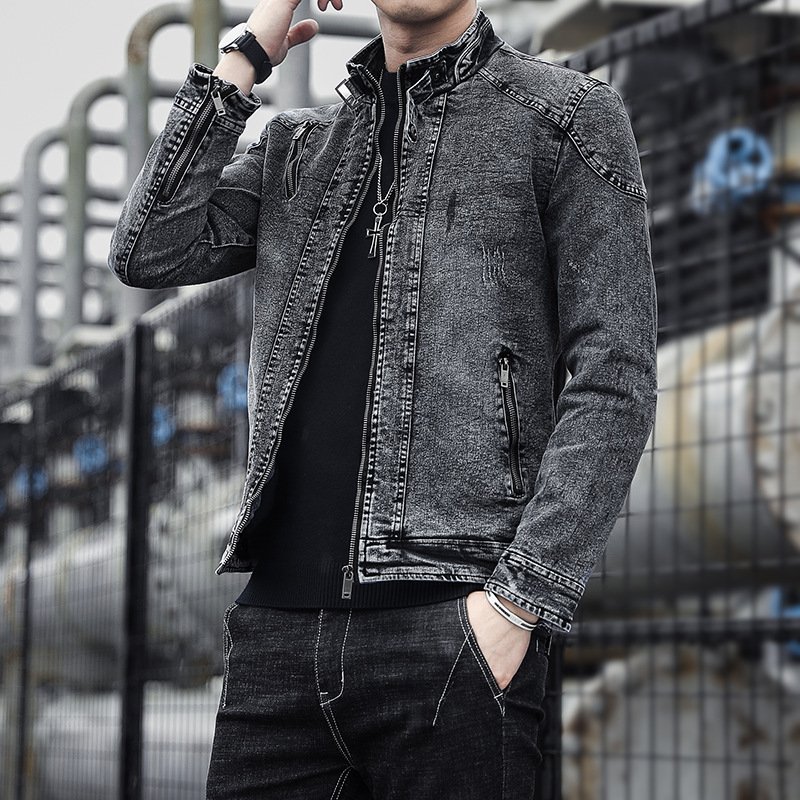 Spring and Autumn Outerwear Sportswear Men's Jackets for Men Coats Denim Fabric Quality Casual Man