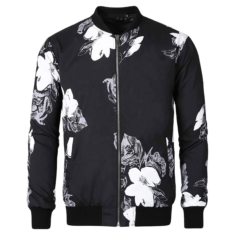Men's Varsity Jacket Winter Bomber Puffer with Custom Logo Breathable Fabric and Down Light and Pattern-Decorated