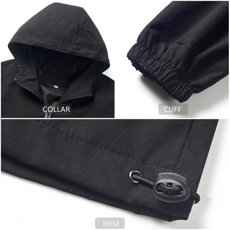 high quality custom waterproof anti wind reflective fabric sportswear 100% polyester men's jackets