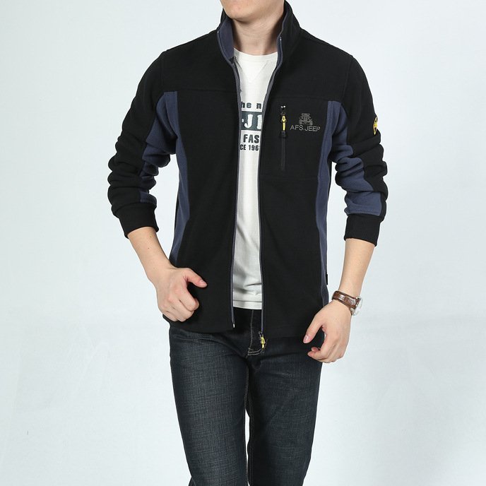 Zip down stand collar slim fit winter micro polar fleece men's jackets winter jacket