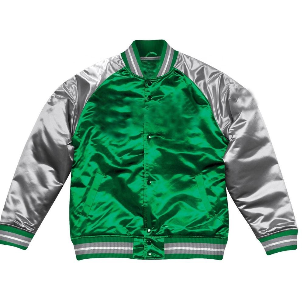 High Quality Hot Selling College Blank Embroidery Silk Bulk Wholesale Custom Men's Satin Varsity Baseball Jacket