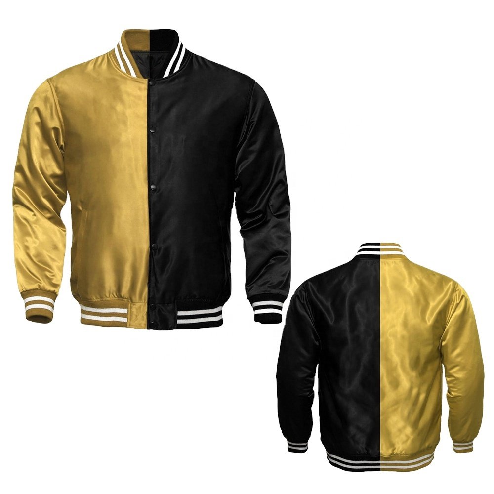 New High Quality Men's Two Tone Best Quality Hip Hop Men's Satin Varsity Jacket