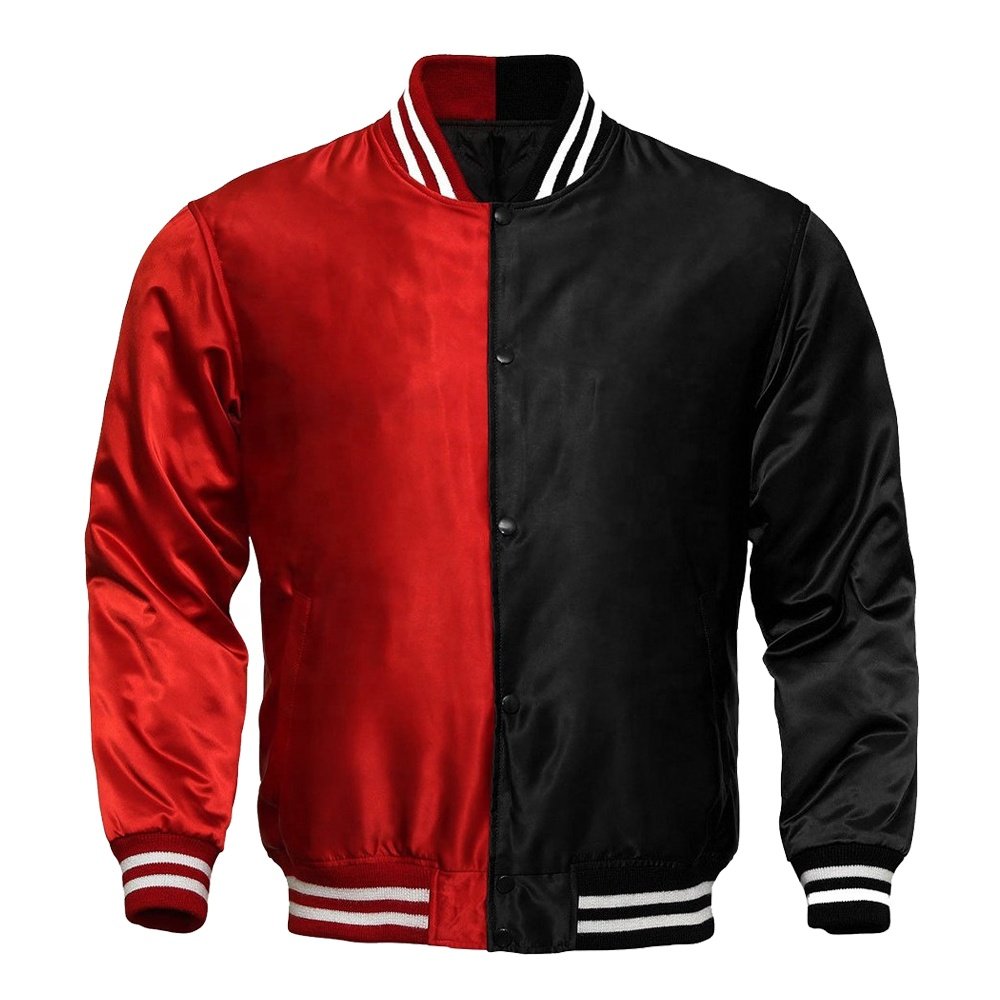 New High Quality Men's Two Tone Best Quality Hip Hop Men's Satin Varsity Jacket