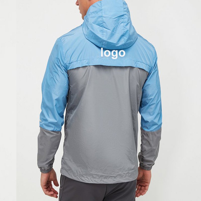 Customized Logo Outdoor lightweight Waterproof windbreaker With Zipper Men's Polyester Jacket
