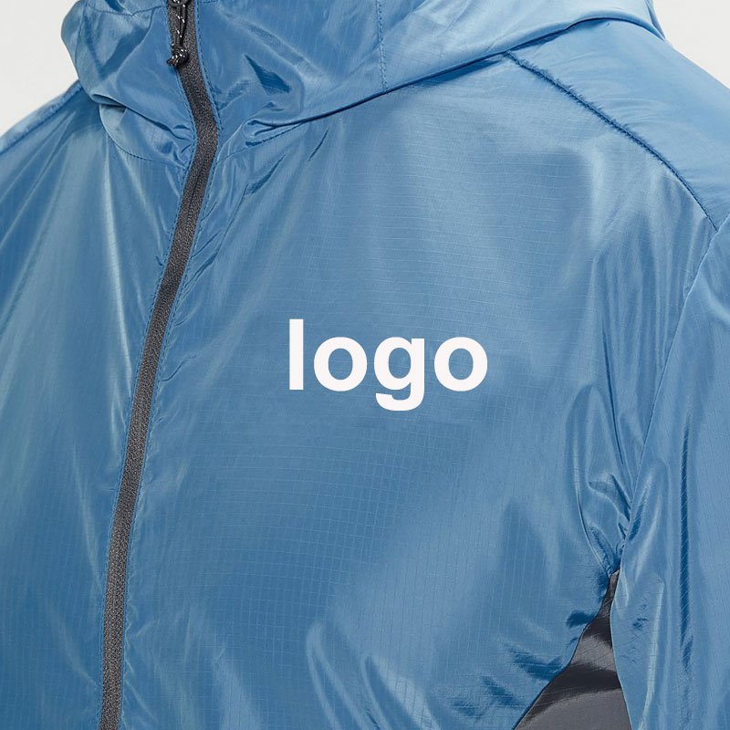 Customized Logo Outdoor lightweight Waterproof windbreaker With Zipper Men's Polyester Jacket