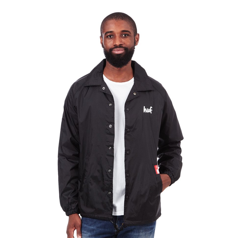 Custom Black Mens Coaches Jackets Womens Waterproof Black Coaches Men's Jackets Black Windbreaker Jackets