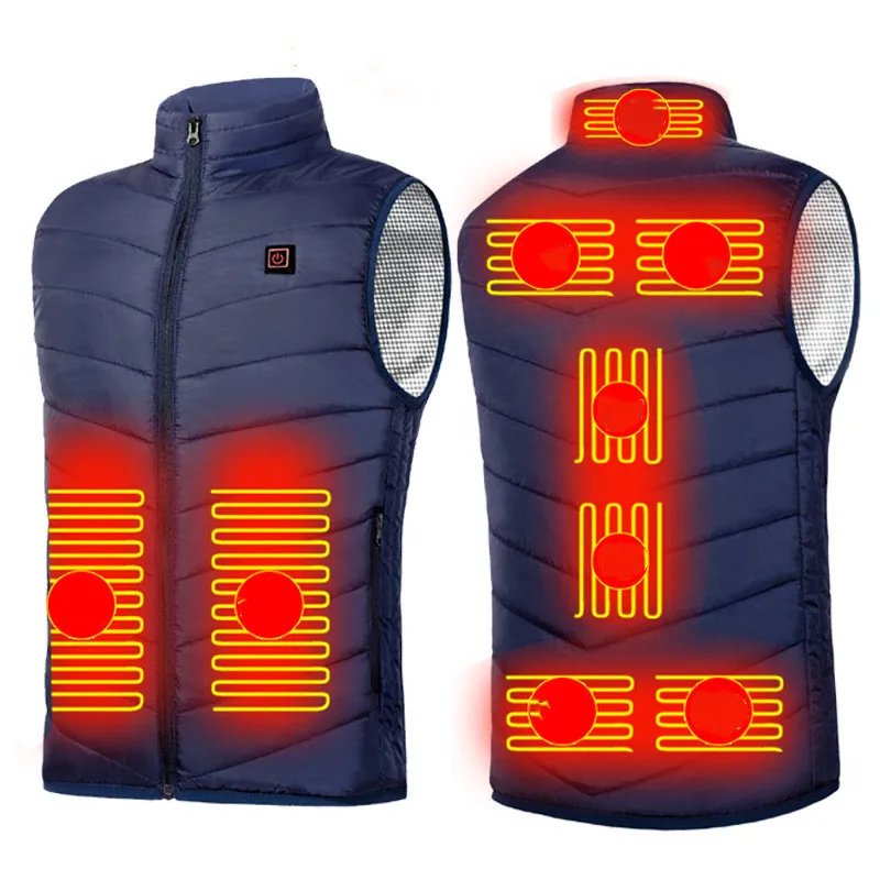 Winter Warm Outdoor Heated Jacket Hunt Temperature adjustment Quilted Intelligent Heating Thermal Men's USB Heated Vest Jacket