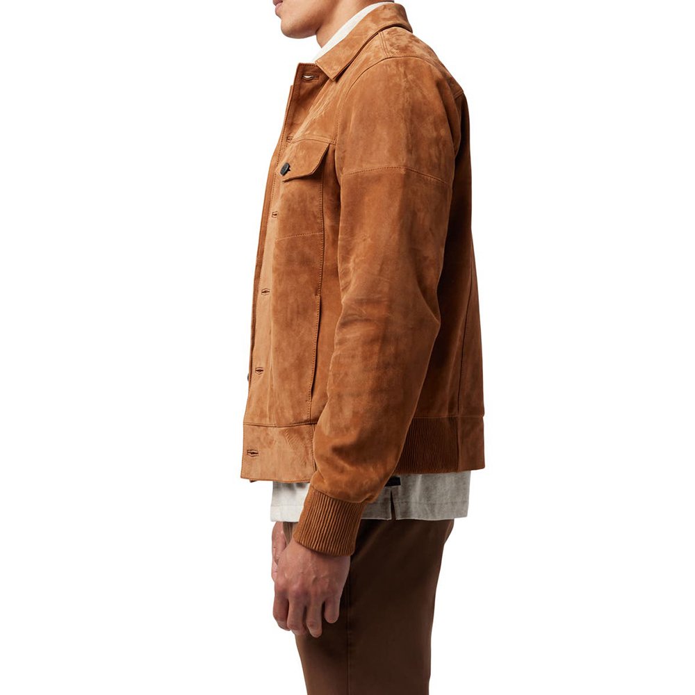Men's jacket brown denim jacket casual fashion casual denim jacket
