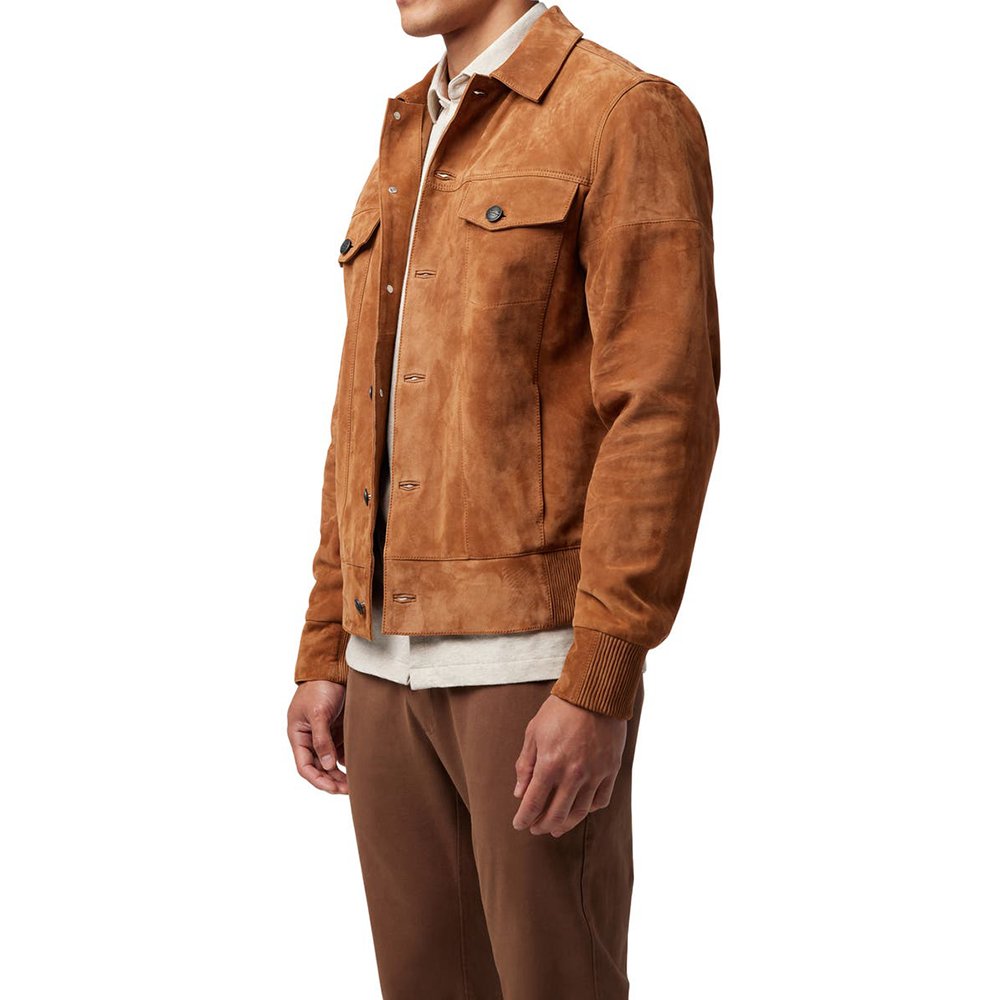 Men's jacket brown denim jacket casual fashion casual denim jacket