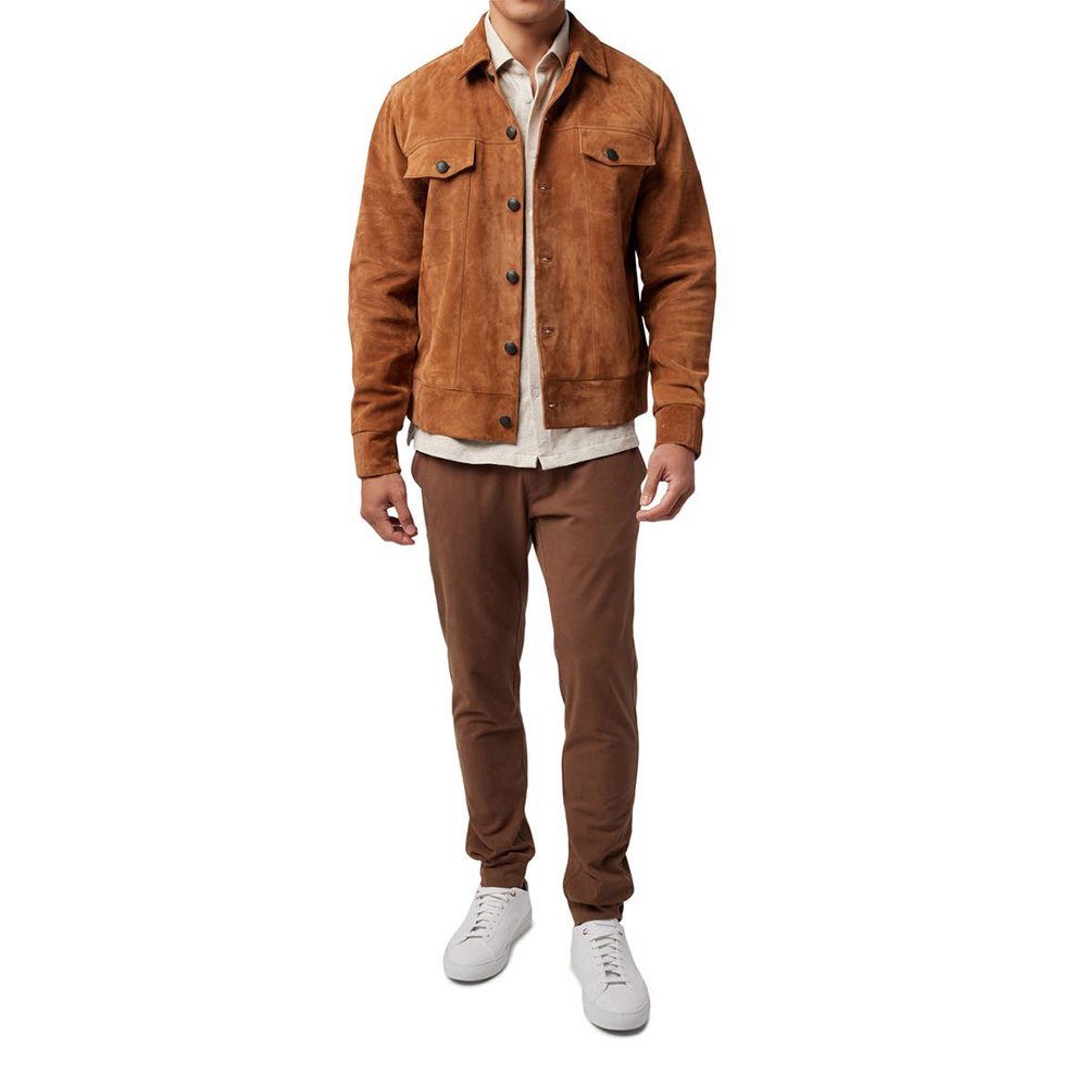 Men's jacket brown denim jacket casual fashion casual denim jacket