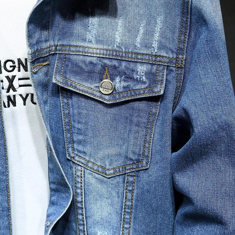 Oem Custom Bulk Denim Men Winter Casual Cotton Warm Thick Wholesale Ripped Button Men's s & Coats